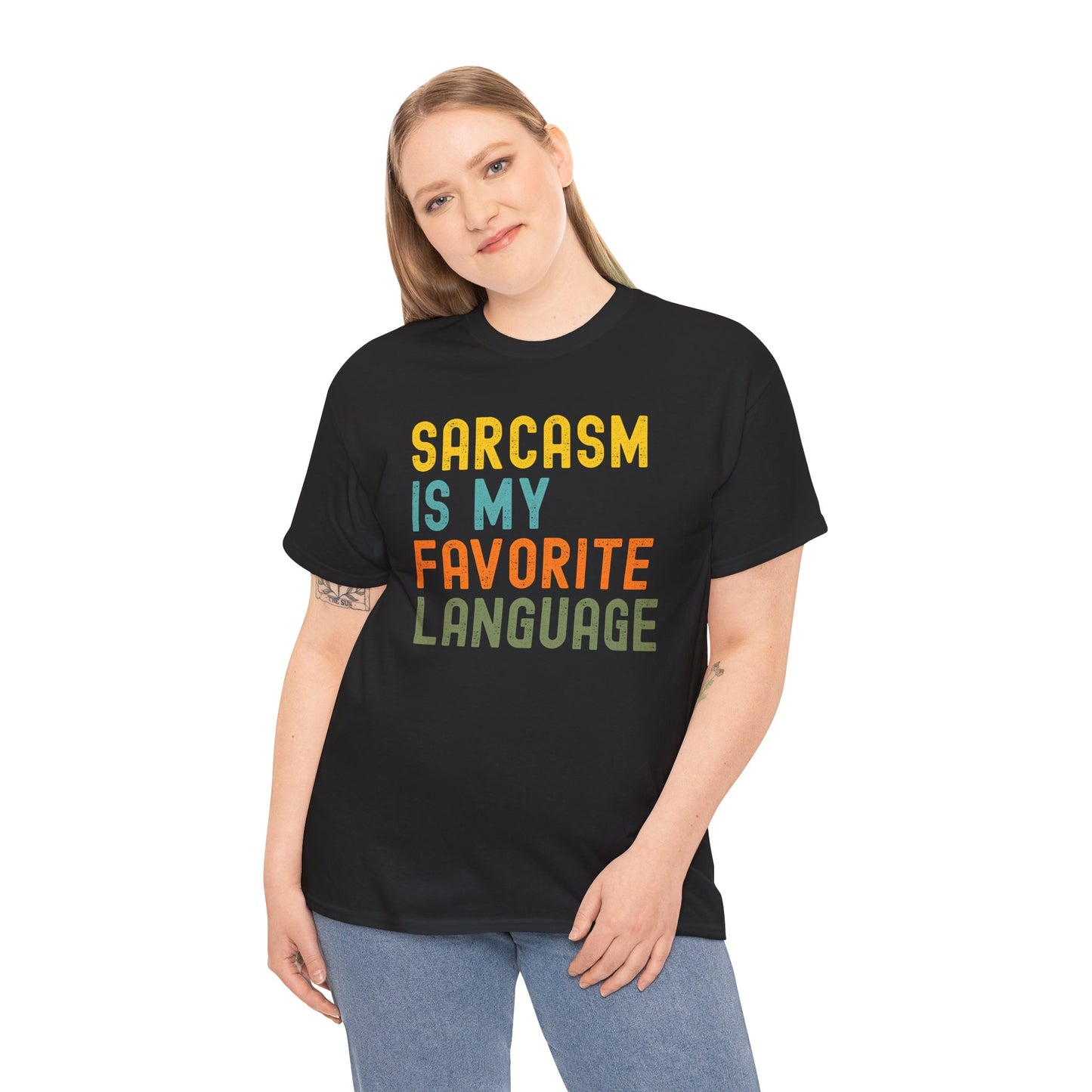 Sarcasm Is My Favorite Language Tee - Unisex Heavy Cotton Shirt,