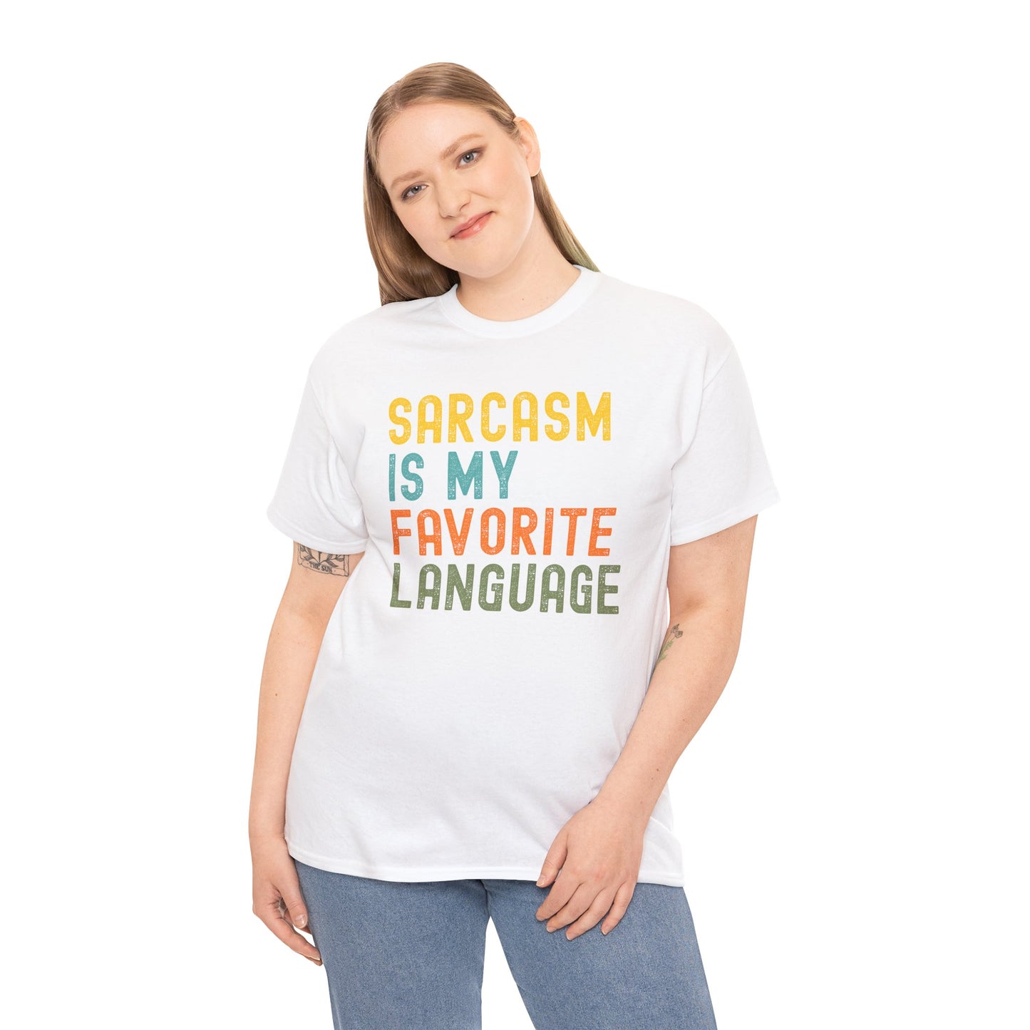 Sarcasm Is My Favorite Language Tee - Unisex Heavy Cotton Shirt,