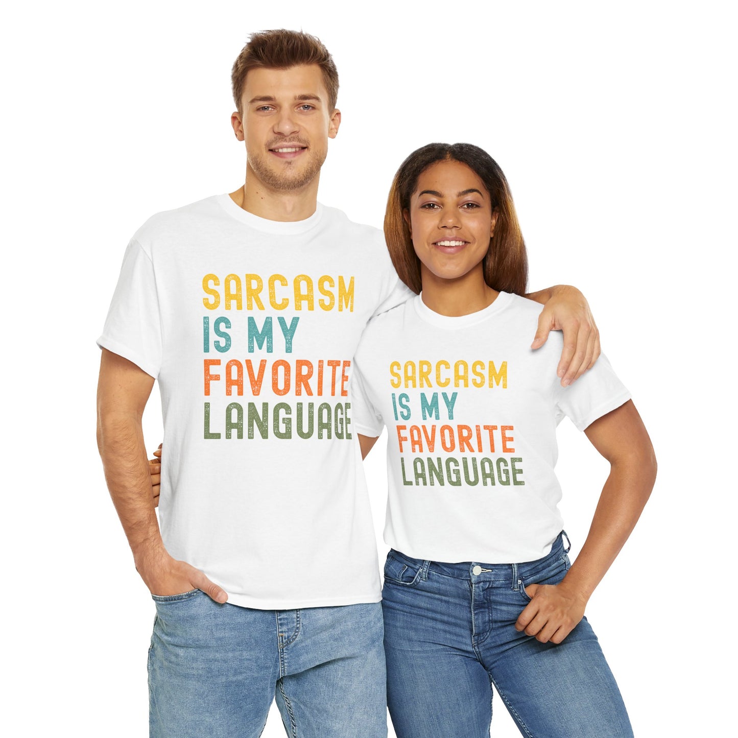 Sarcasm Is My Favorite Language Tee - Unisex Heavy Cotton Shirt,