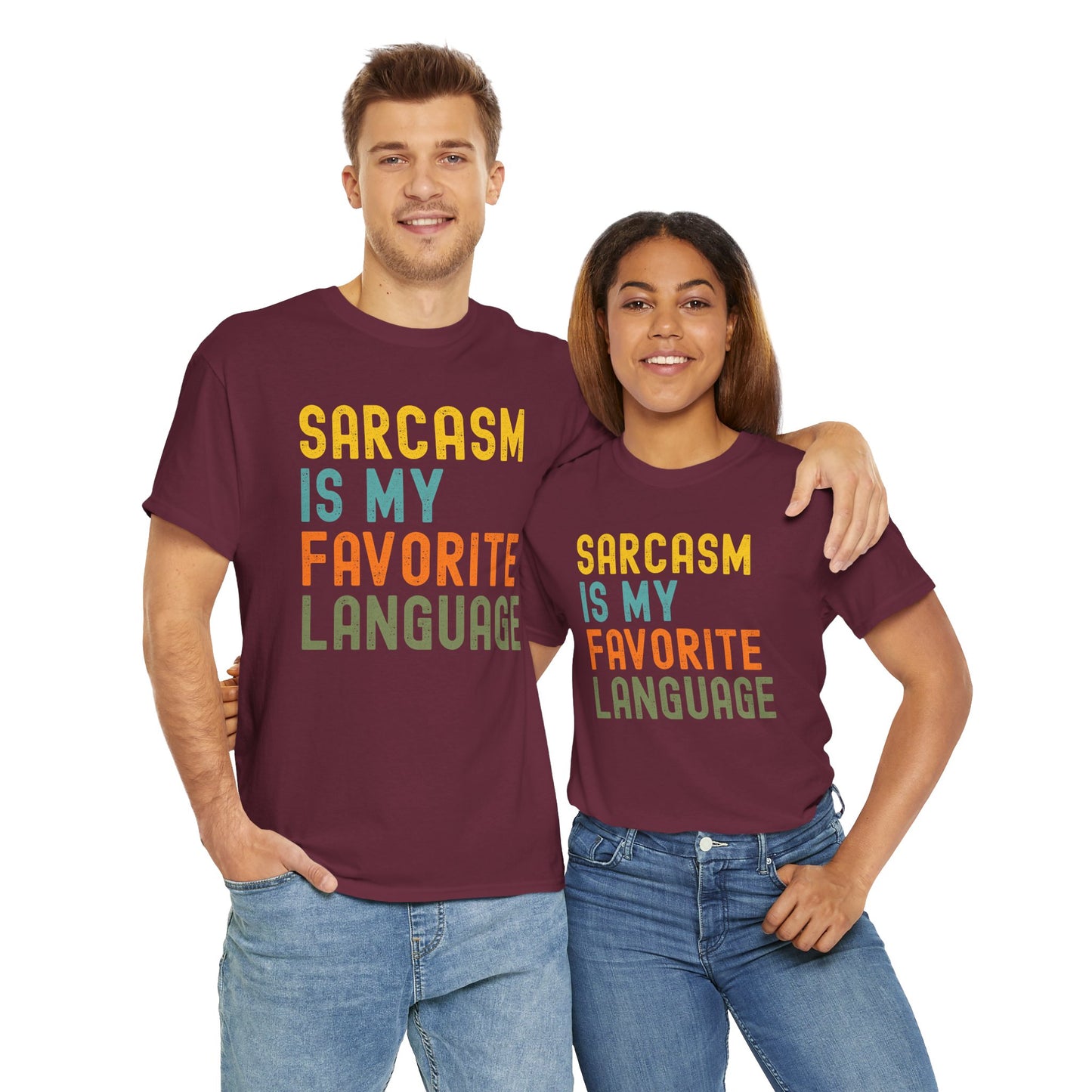 Sarcasm Is My Favorite Language Tee - Unisex Heavy Cotton Shirt,