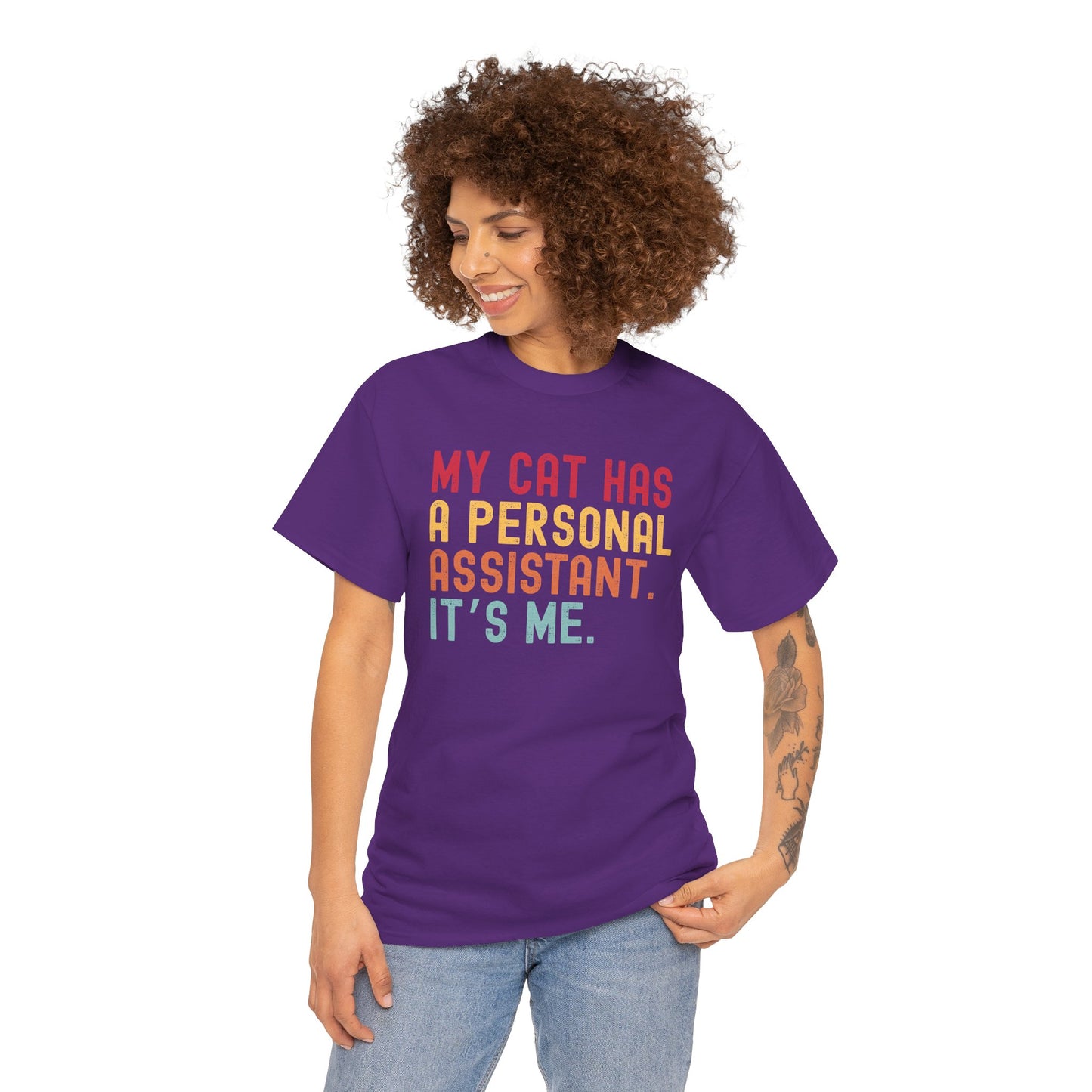 My Cat Has A Personal Assistant. It's Me!, Funny Cat Tee, Cat Lover's Gift, Personalized Cat Shirt,