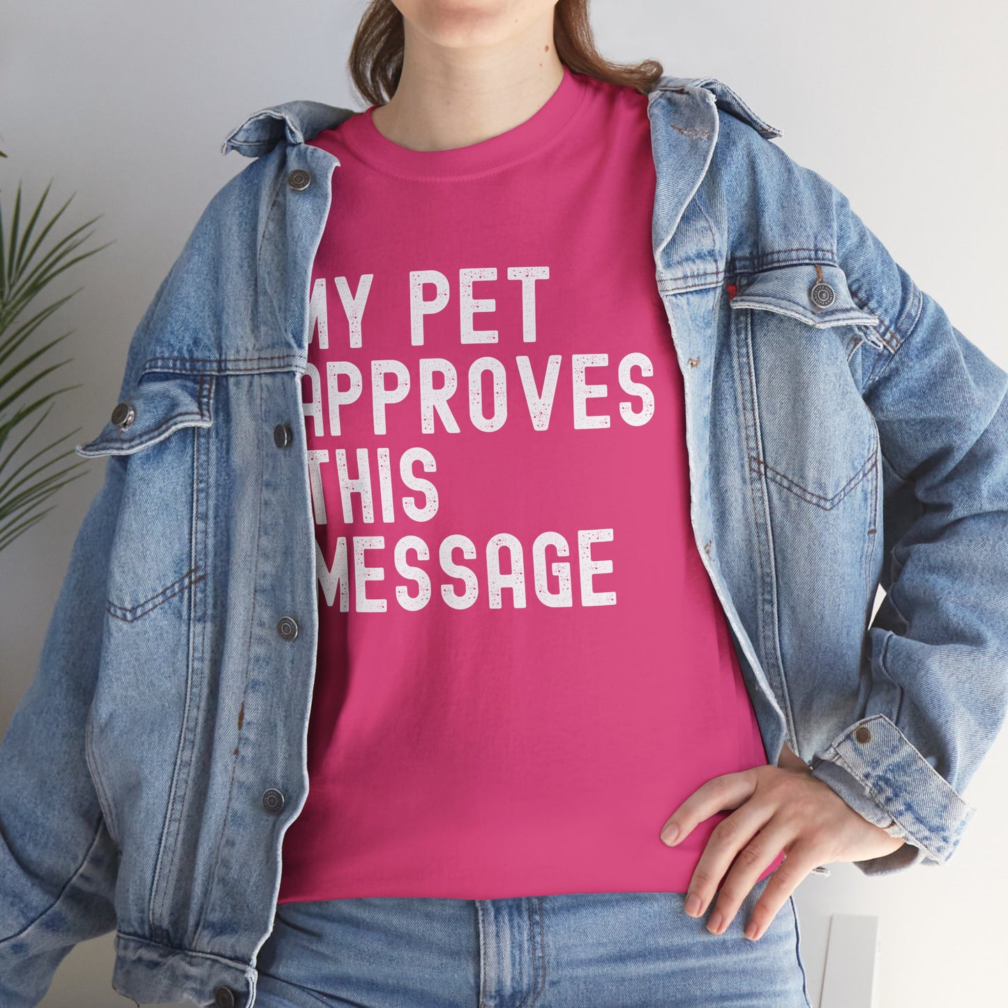Unisex Heavy Cotton Tee with Pet Approval Message, Funny Pet Lover Gift, Casual Animal Lovers Tee, Gift for Pet Owners