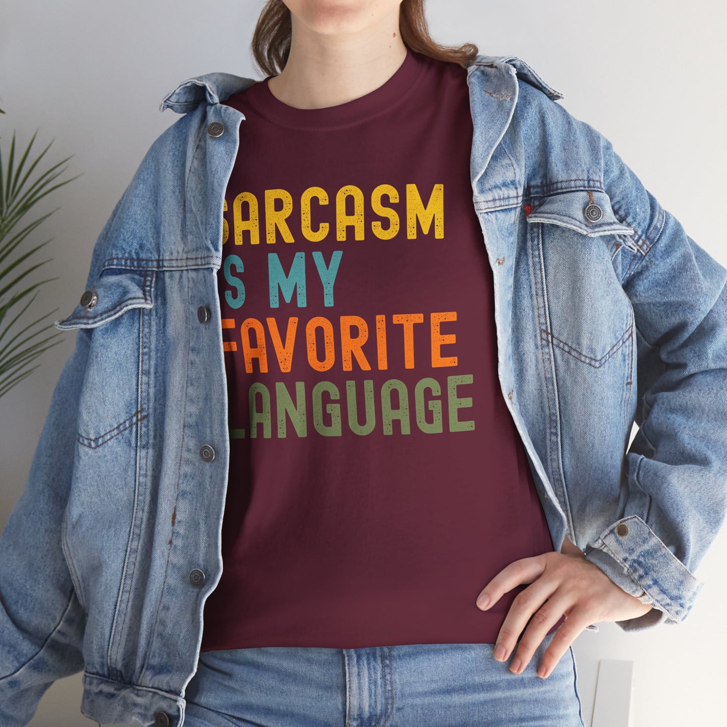 Sarcasm Is My Favorite Language Tee - Unisex Heavy Cotton Shirt,