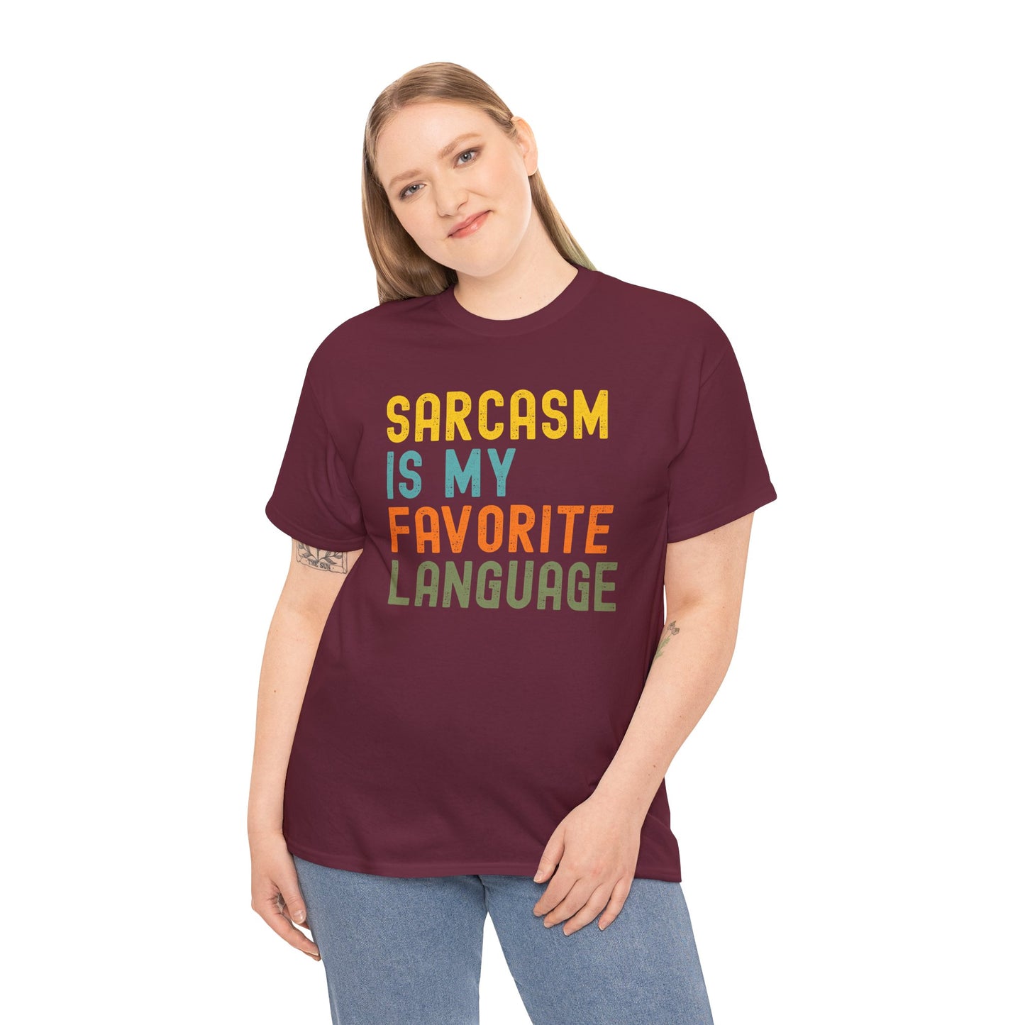Sarcasm Is My Favorite Language Tee - Unisex Heavy Cotton Shirt,