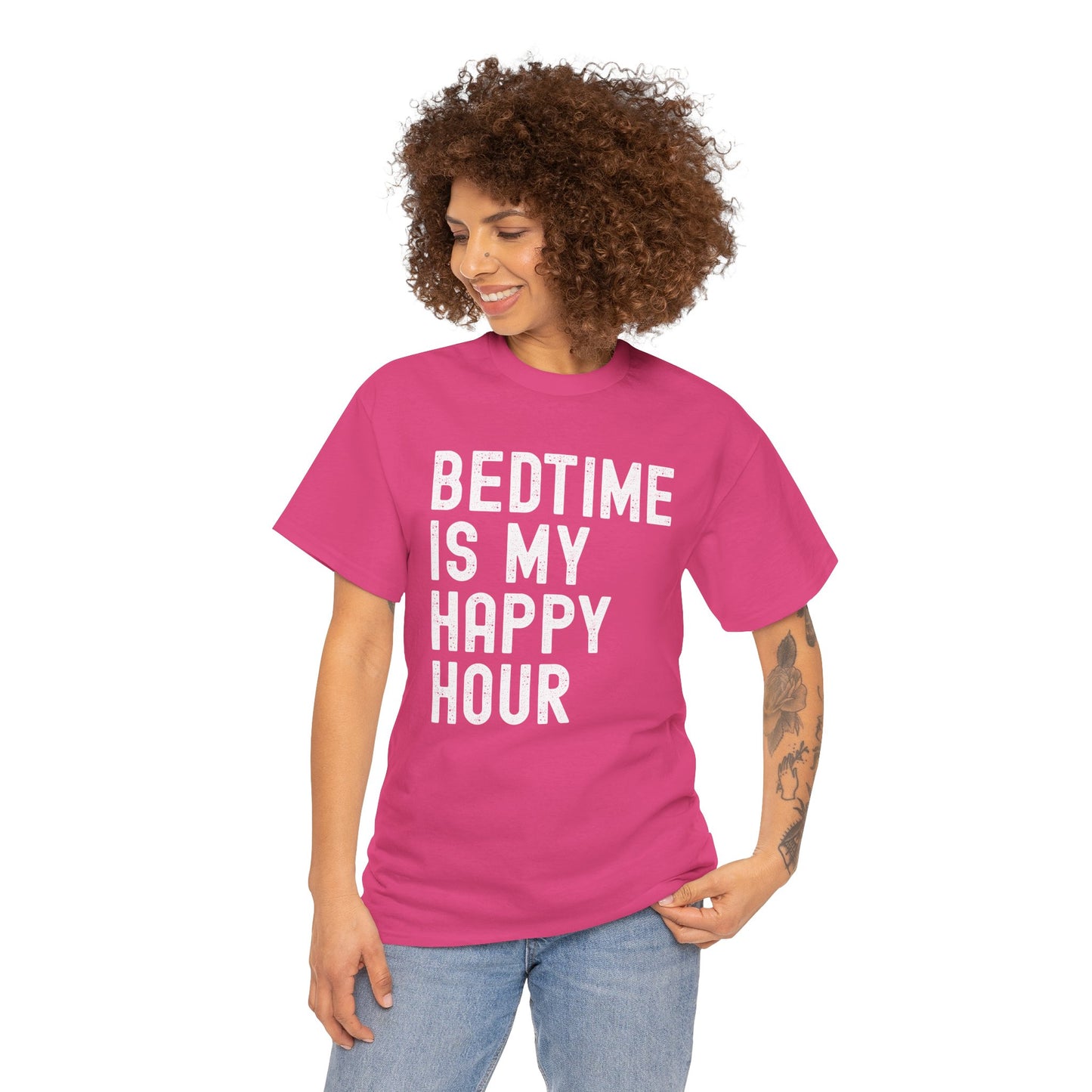 Bedtime Is My Happy Hour Unisex Tee, Funny Nightshirt,