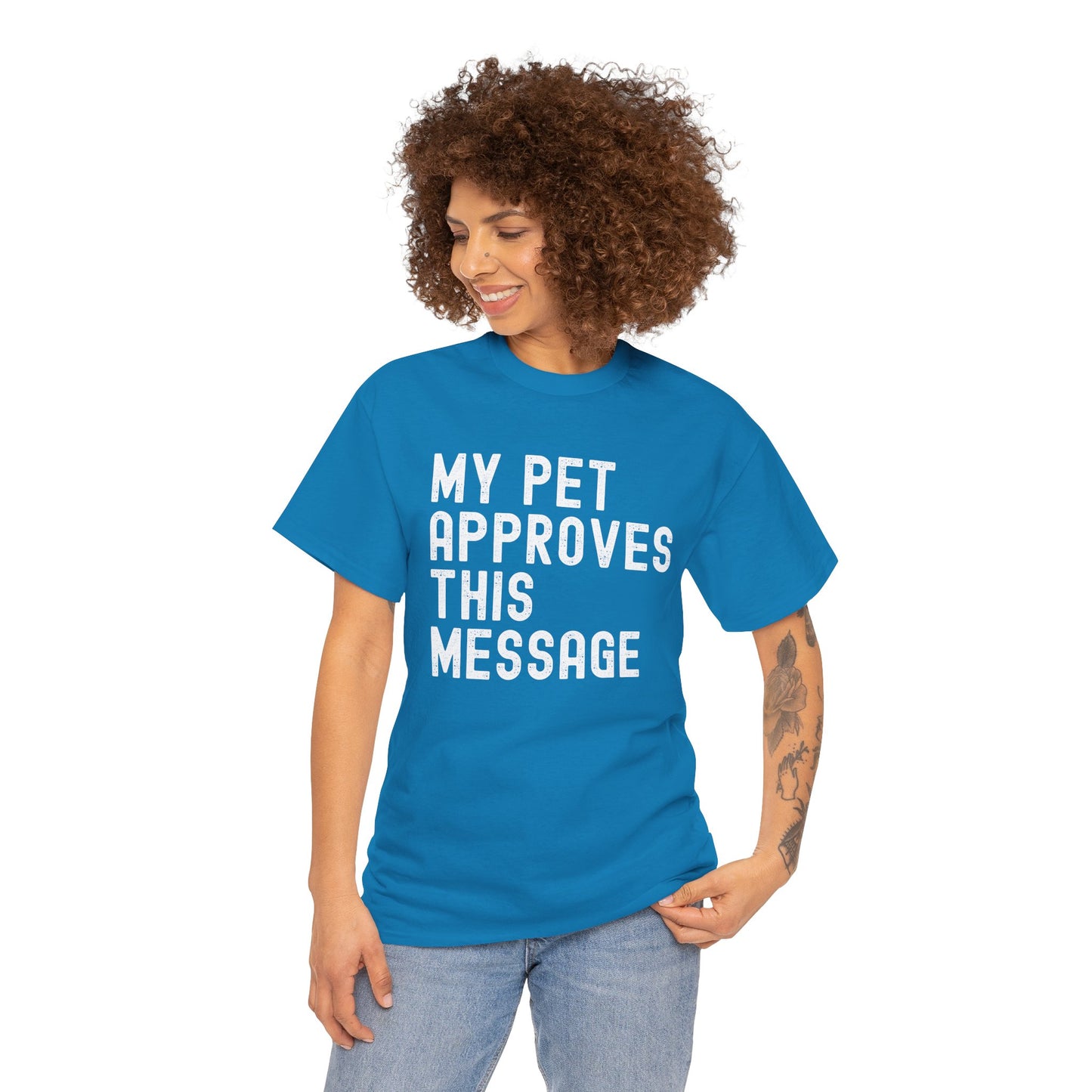 Unisex Heavy Cotton Tee with Pet Approval Message, Funny Pet Lover Gift, Casual Animal Lovers Tee, Gift for Pet Owners