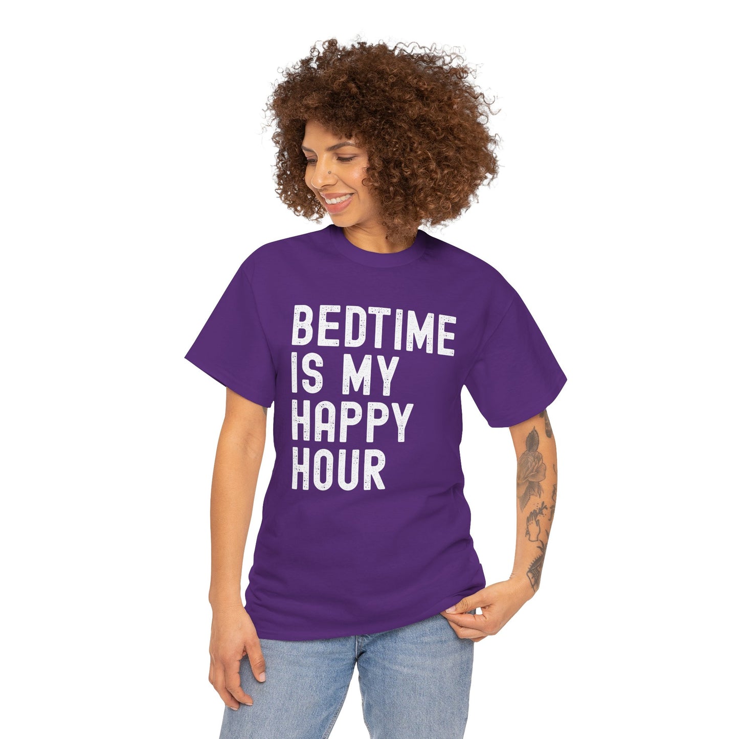 Bedtime Is My Happy Hour Unisex Tee, Funny Nightshirt,