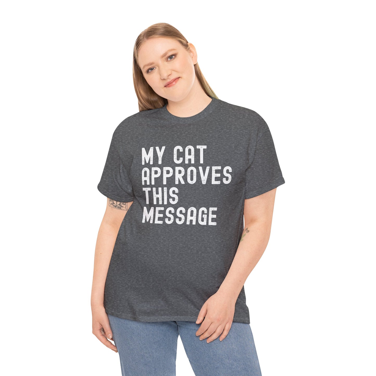 Cute Cat Lover Tee - MY CAT APPROVES THIS MESSAGE, Funny Cat Shirt, Unisex Cotton T-Shirt,
