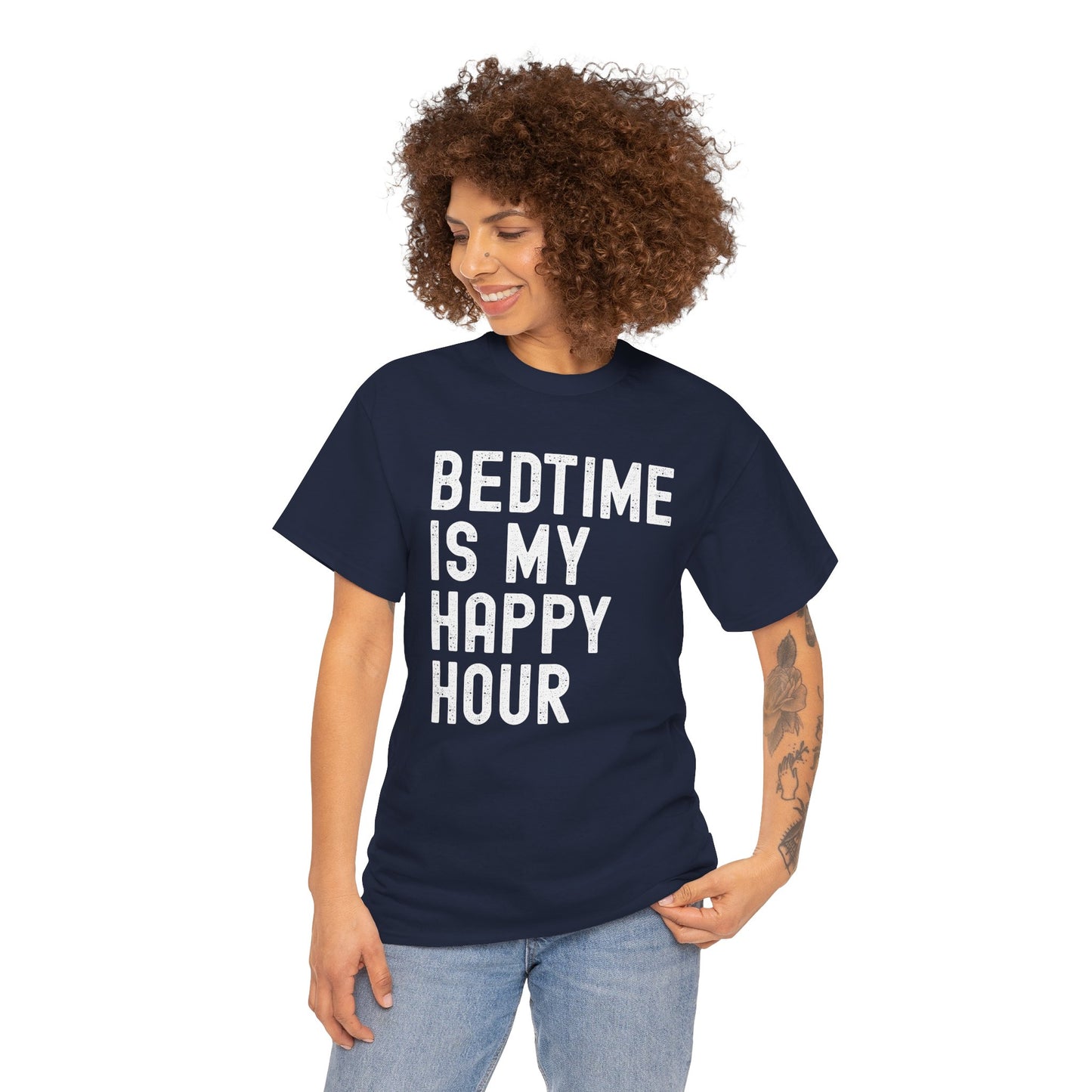 Bedtime Is My Happy Hour Unisex Tee, Funny Nightshirt,