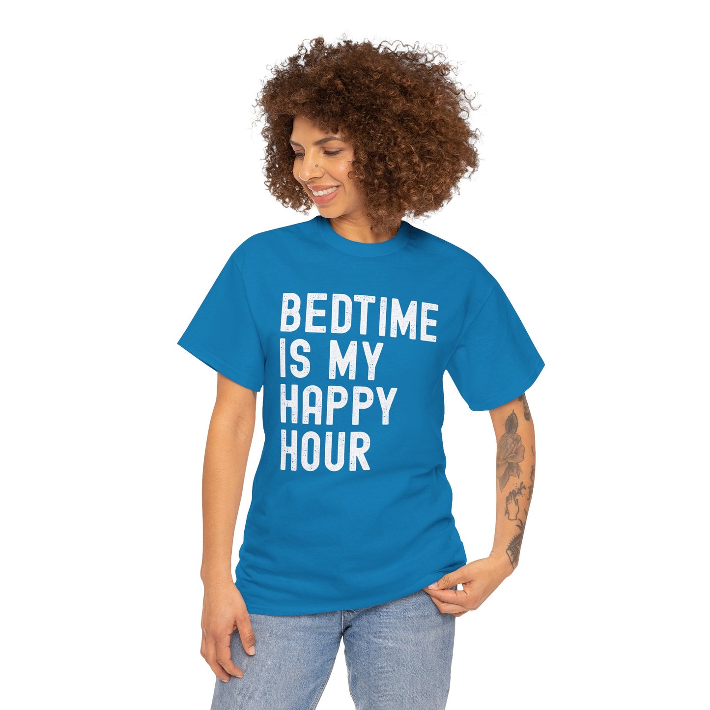 Bedtime Is My Happy Hour Unisex Tee, Funny Nightshirt,