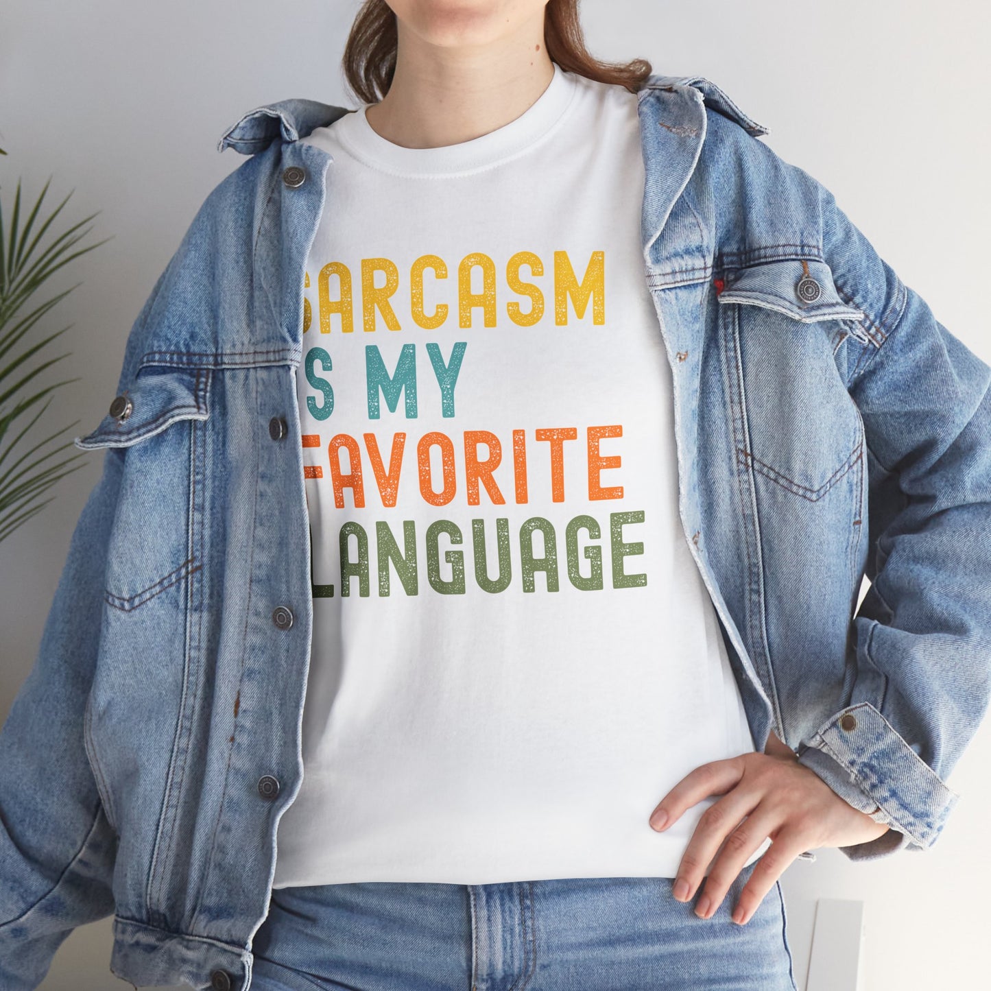 Sarcasm Is My Favorite Language Tee - Unisex Heavy Cotton Shirt,