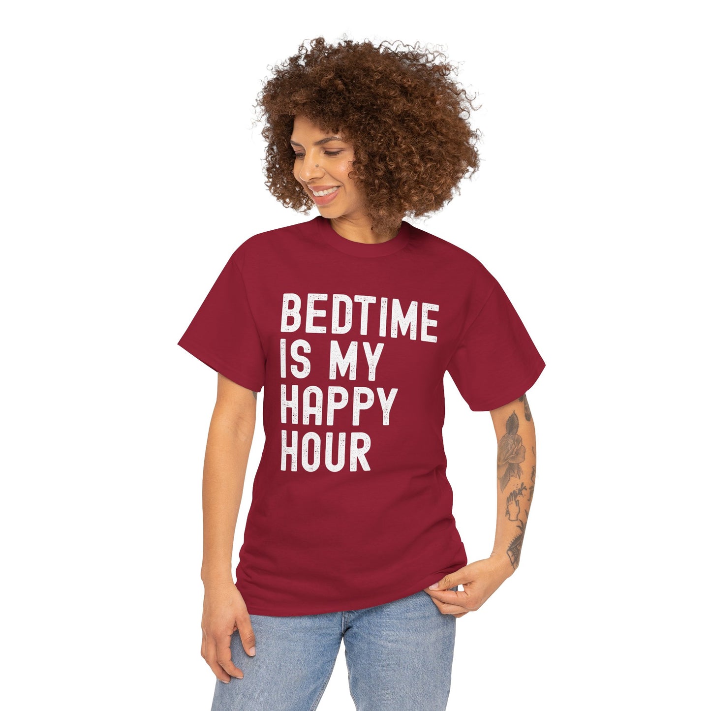 Bedtime Is My Happy Hour Unisex Tee, Funny Nightshirt,