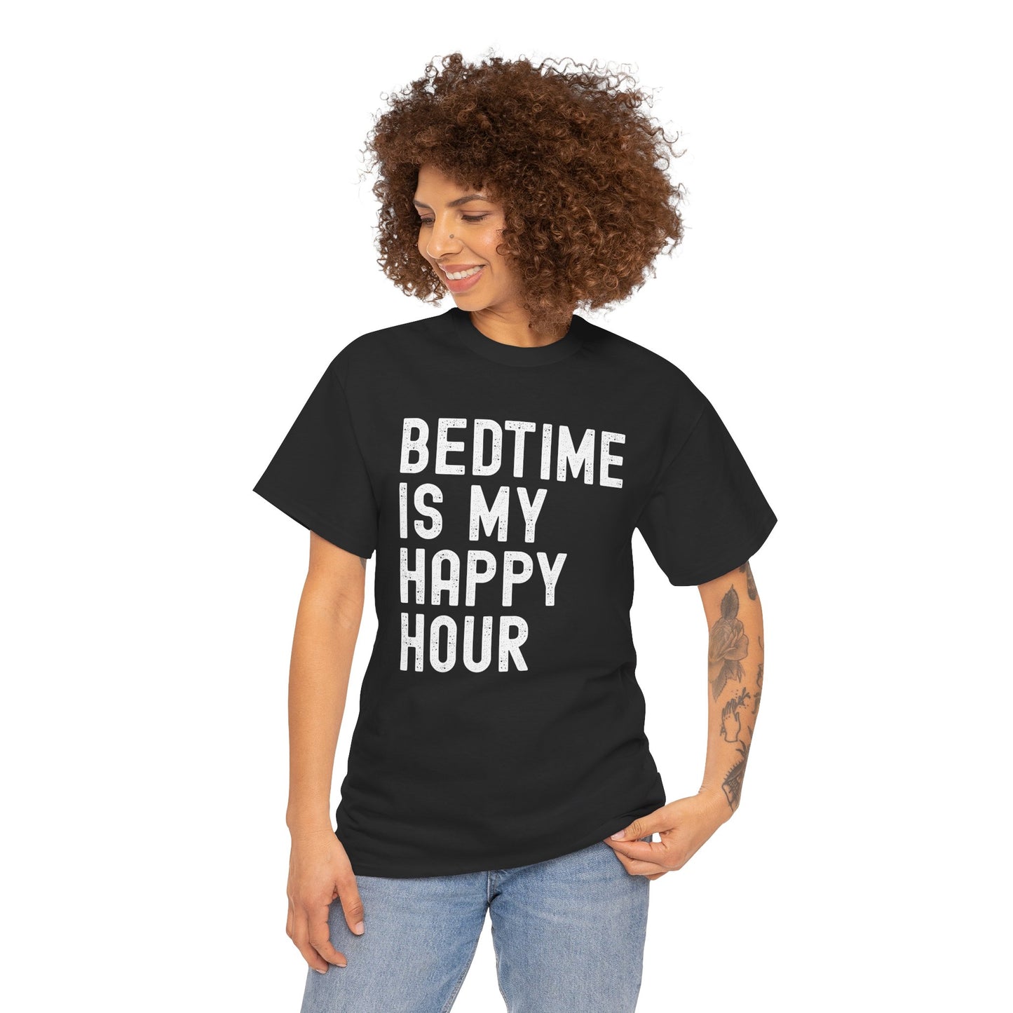 Bedtime Is My Happy Hour Unisex Tee, Funny Nightshirt,