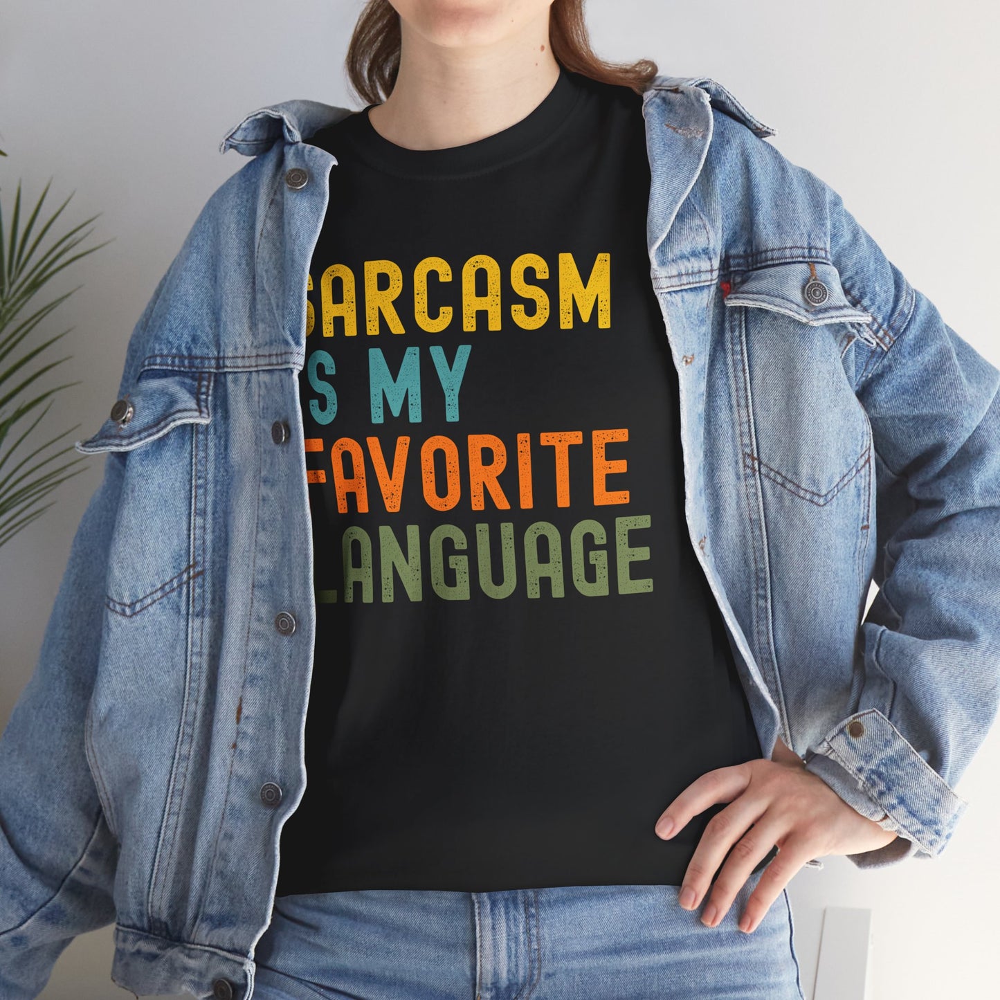 Sarcasm Is My Favorite Language Tee - Unisex Heavy Cotton Shirt,