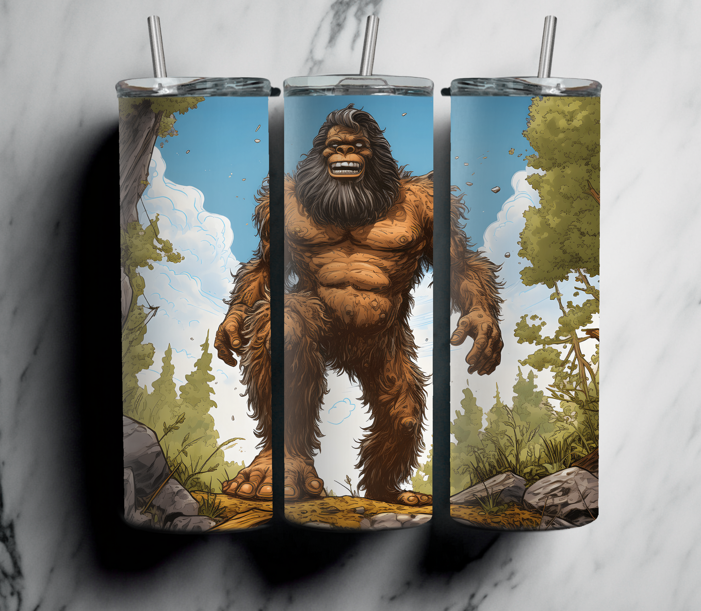 Wildwoods Encounter: 20 oz Tumbler - Bigfoot in the Forest