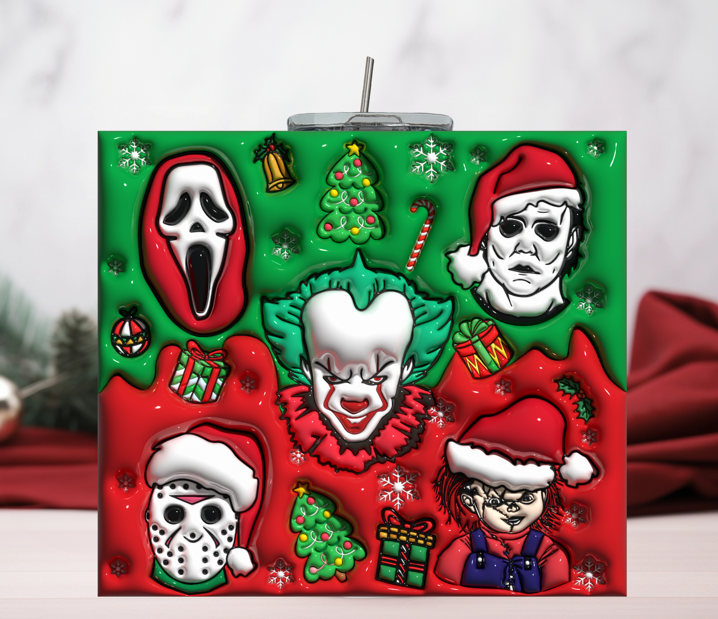 3D Horror Characters 20 oz Tumbler