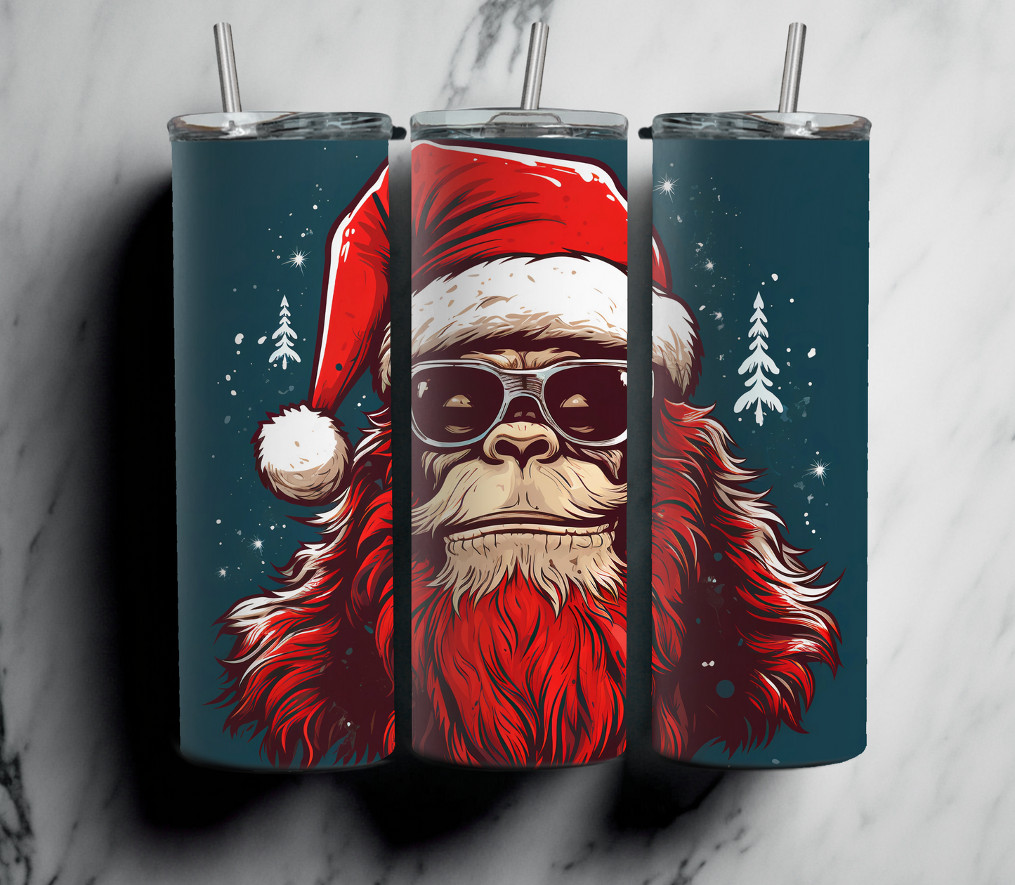 Santa Hat Bigfoot 20 oz Tumbler