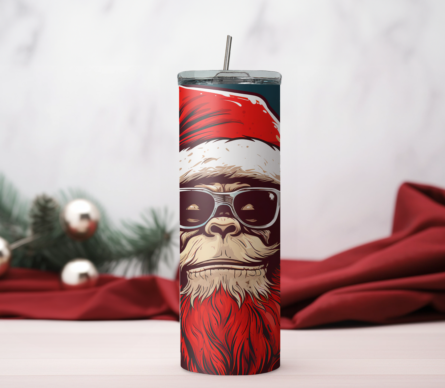 Santa Hat Bigfoot 20 oz Tumbler