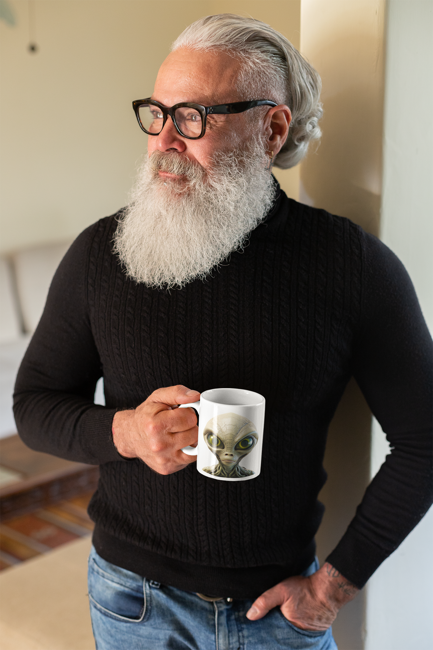 15 oz Alien Bust Coffee Mug