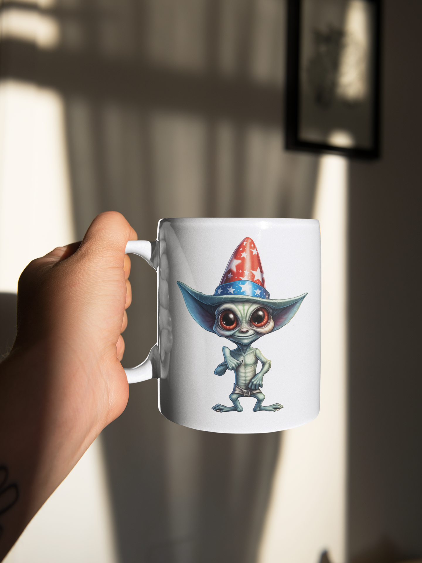 15 oz Patriotic Alien #3 Coffee Mug