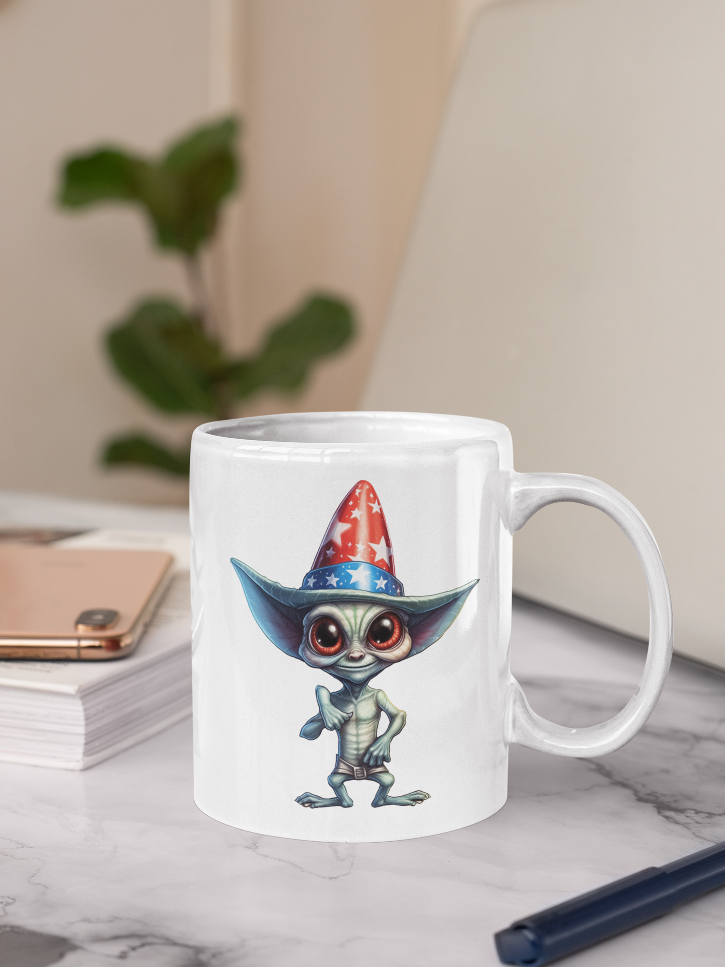 15 oz Patriotic Alien #3 Coffee Mug