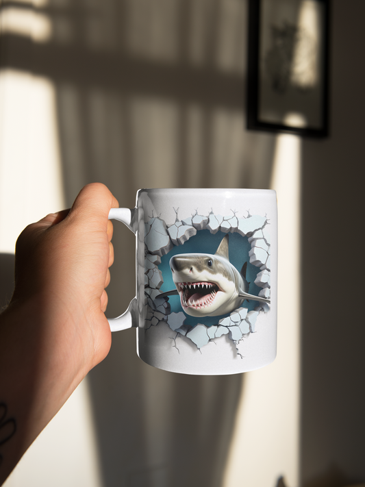 3D White Shark #1 - 15 oz Mug