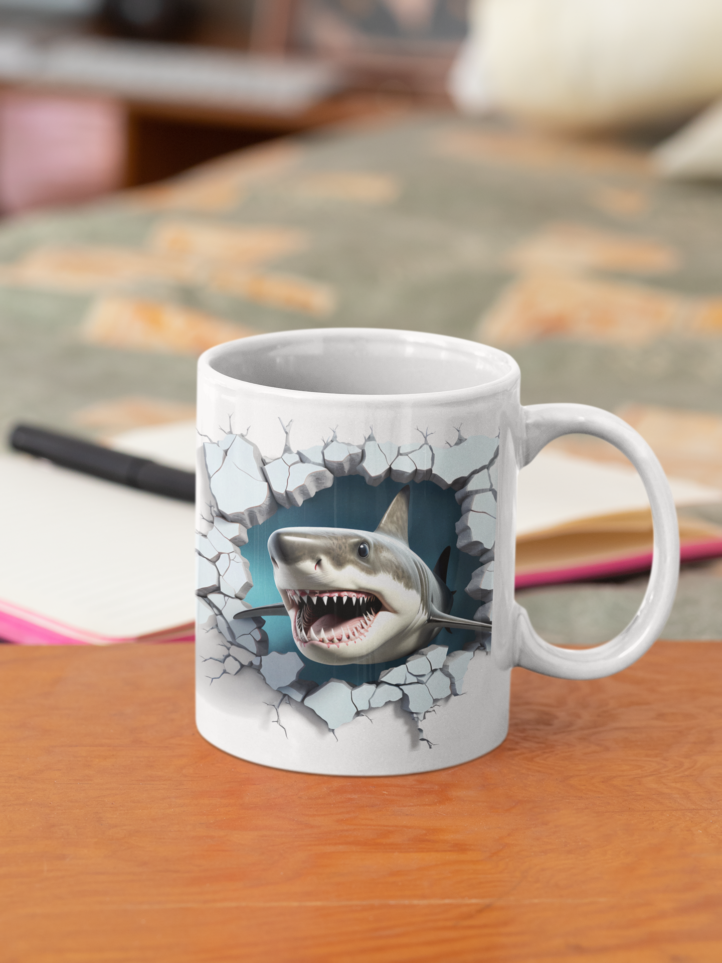 3D White Shark #1 - 15 oz Mug