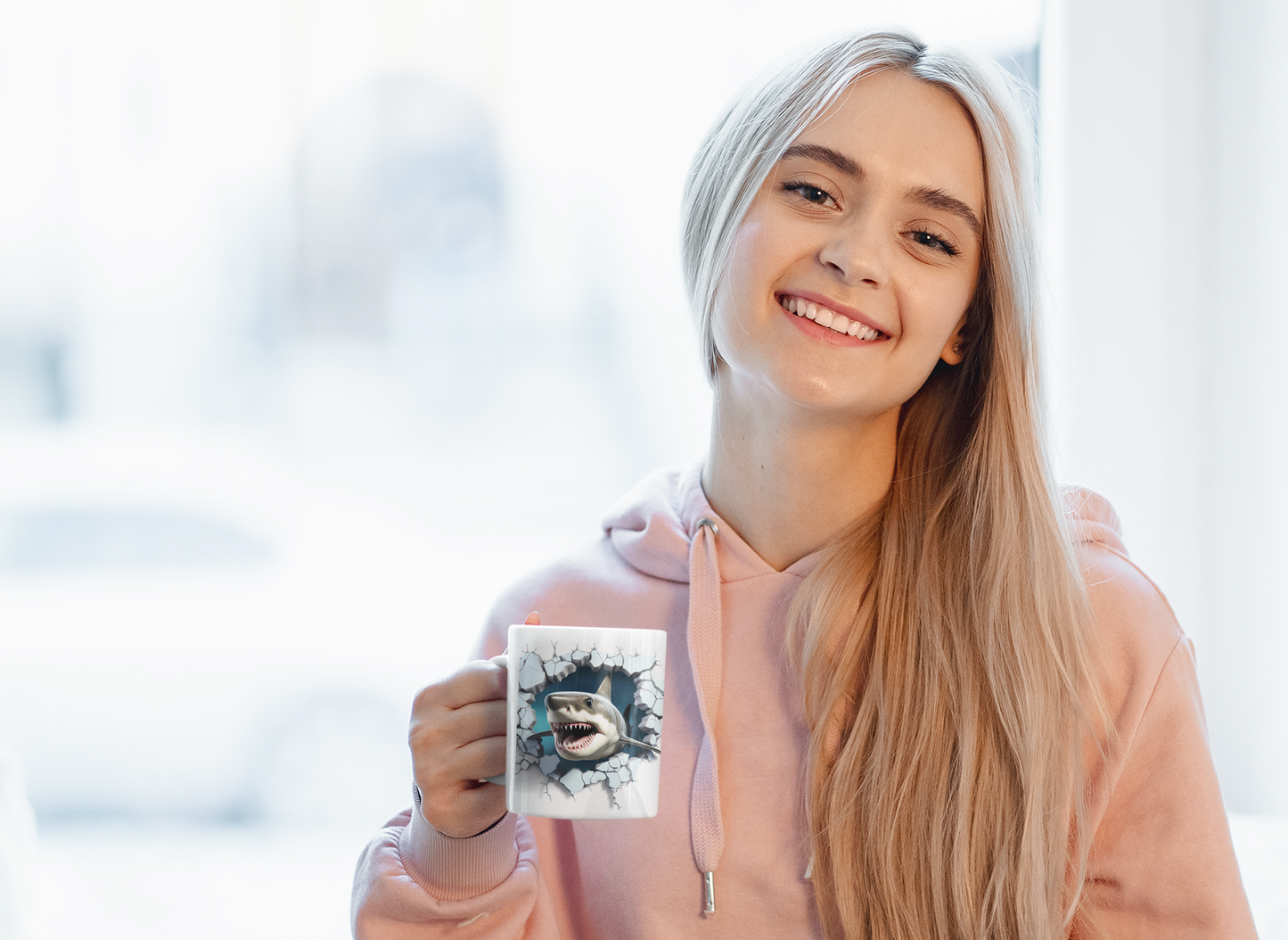 3D White Shark #1 - 15 oz Mug