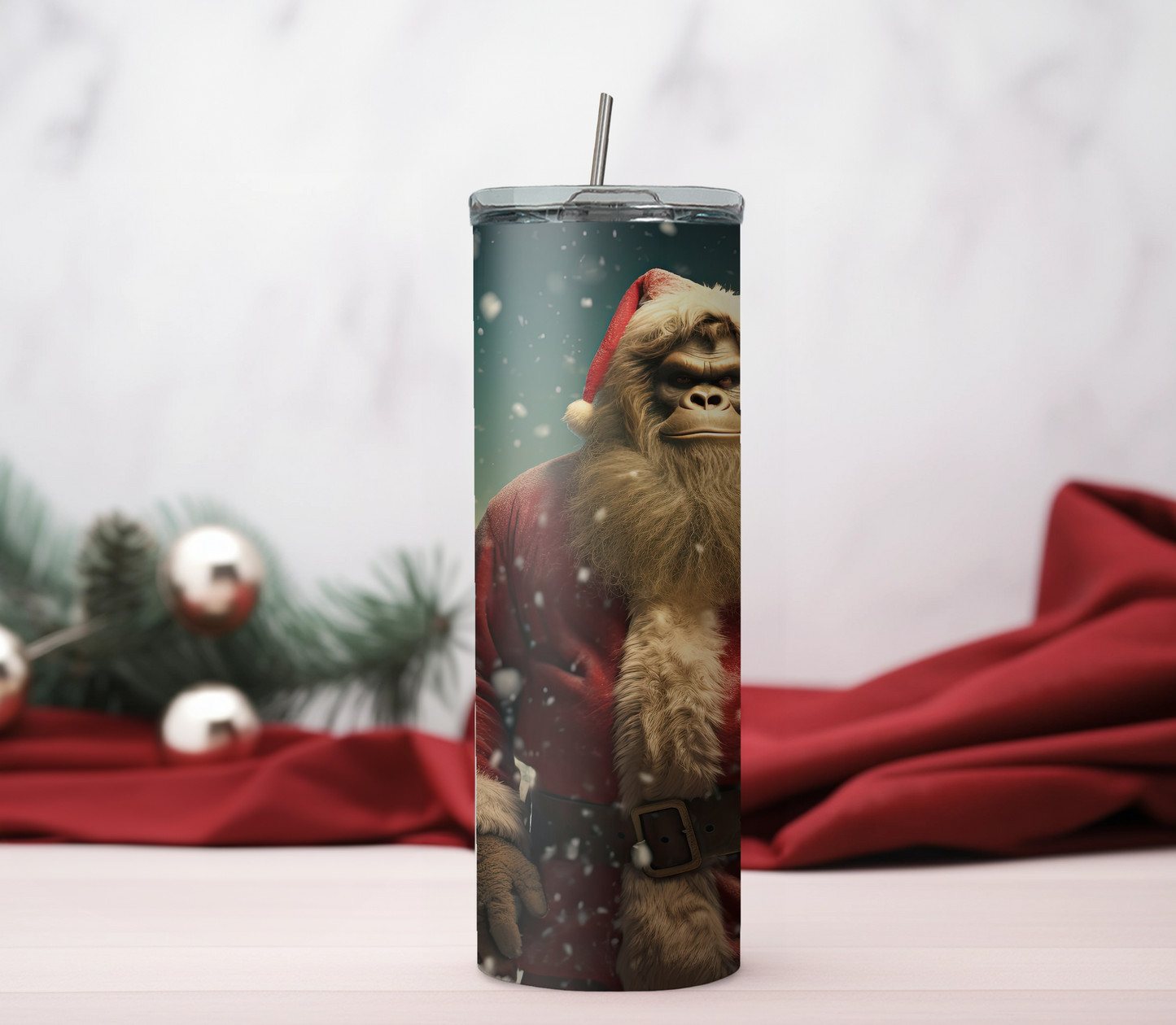 Bigfoot Santa 20 oz Tumbler