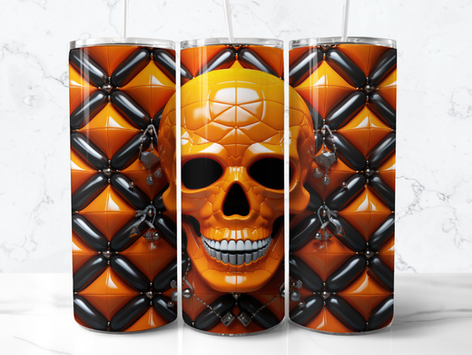 Spooky Orange Skull 20 oz Tumbler